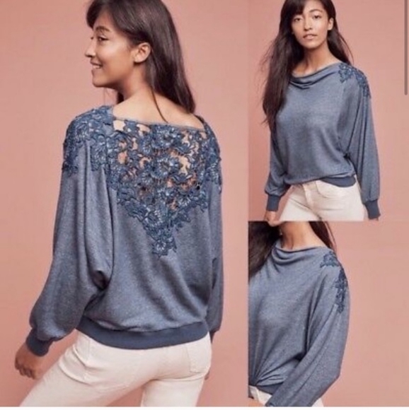 Anthropologie Tops - Anthropologie Meadow Rue Bria Blue Sweater, M